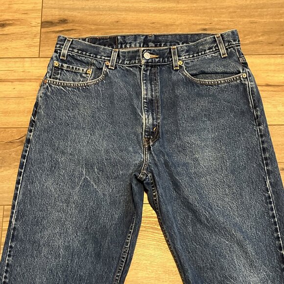 Men's VTG Levis 505 Regular Fit Denim Jeans SZ 38x30 Blue Red Tab Straight Leg - Picture 2 of 13